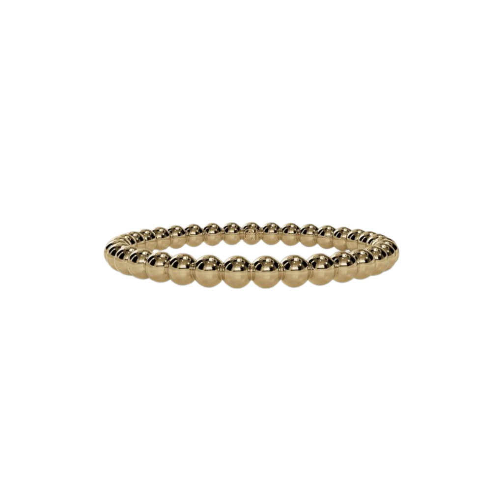 Beaded Bubble Stackable Gold Band