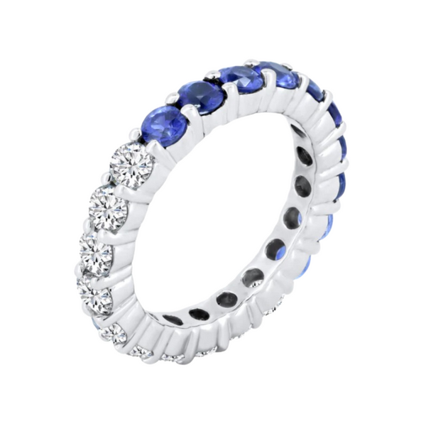 Diamond/Sapphire Half & Half Eternity Ring