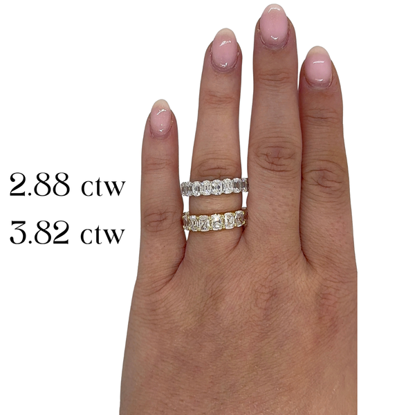 Lab-Grown 11 Stone Antique Elongated Cushion Band