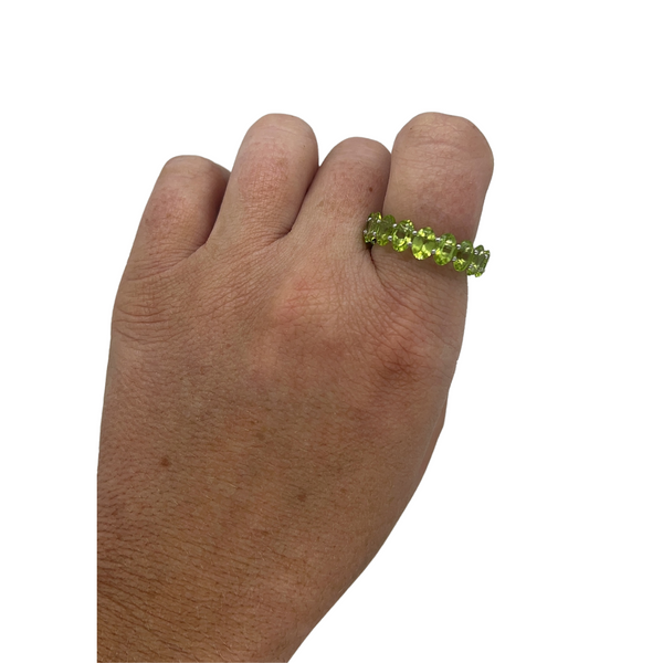 Oval Peridot Eternity Band