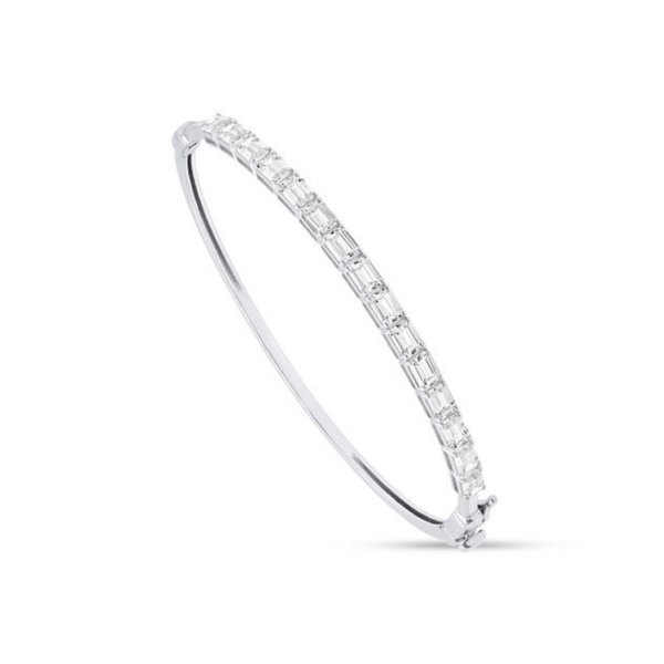 Lab-Grown East/West 3ctw Emerald Cut Bangle