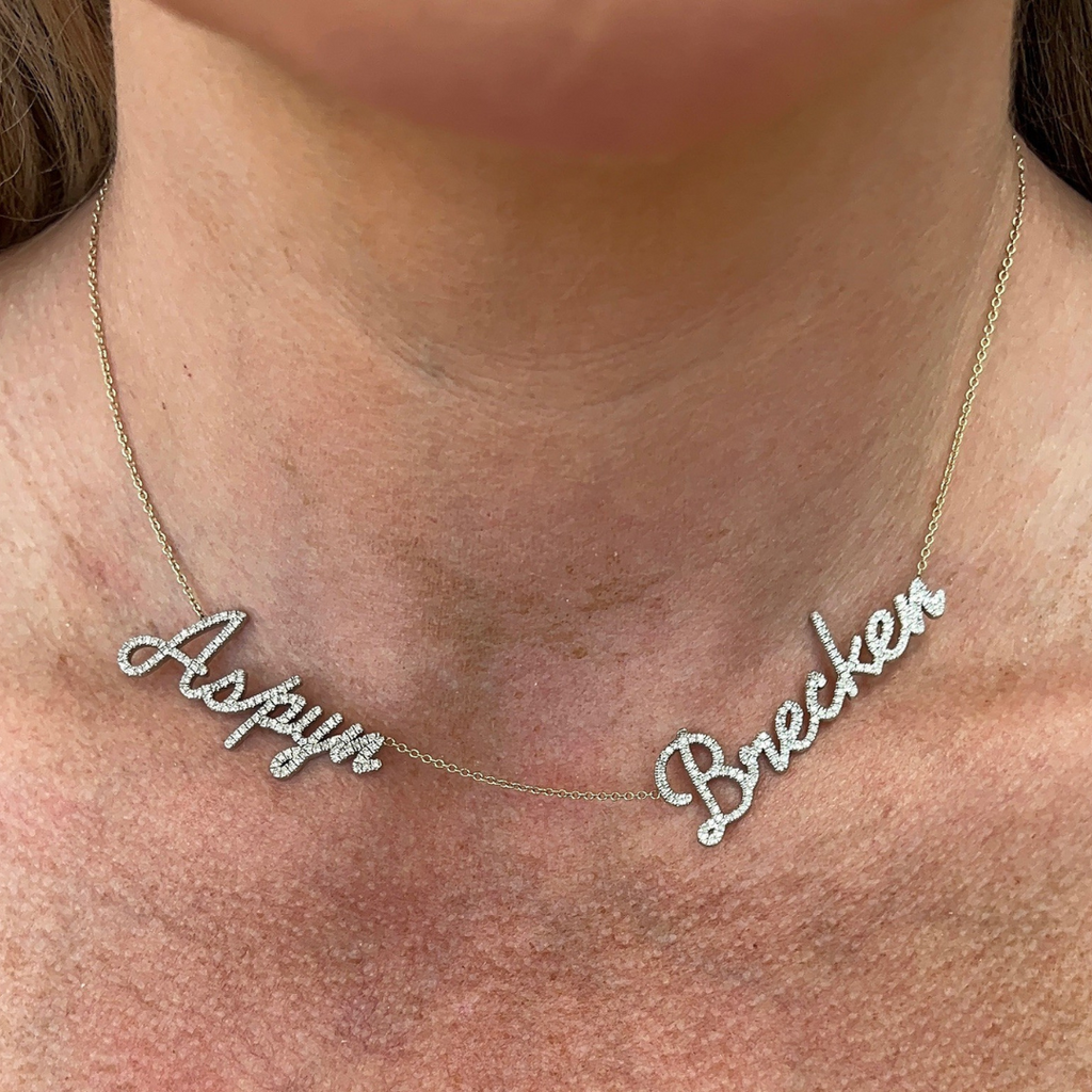 Custom Multiple Diamond Name Necklace