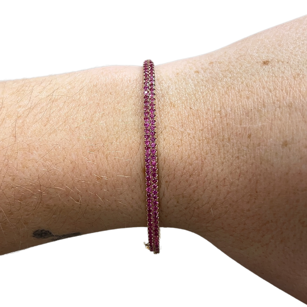 Pink Sapphire Bangle Bracelet