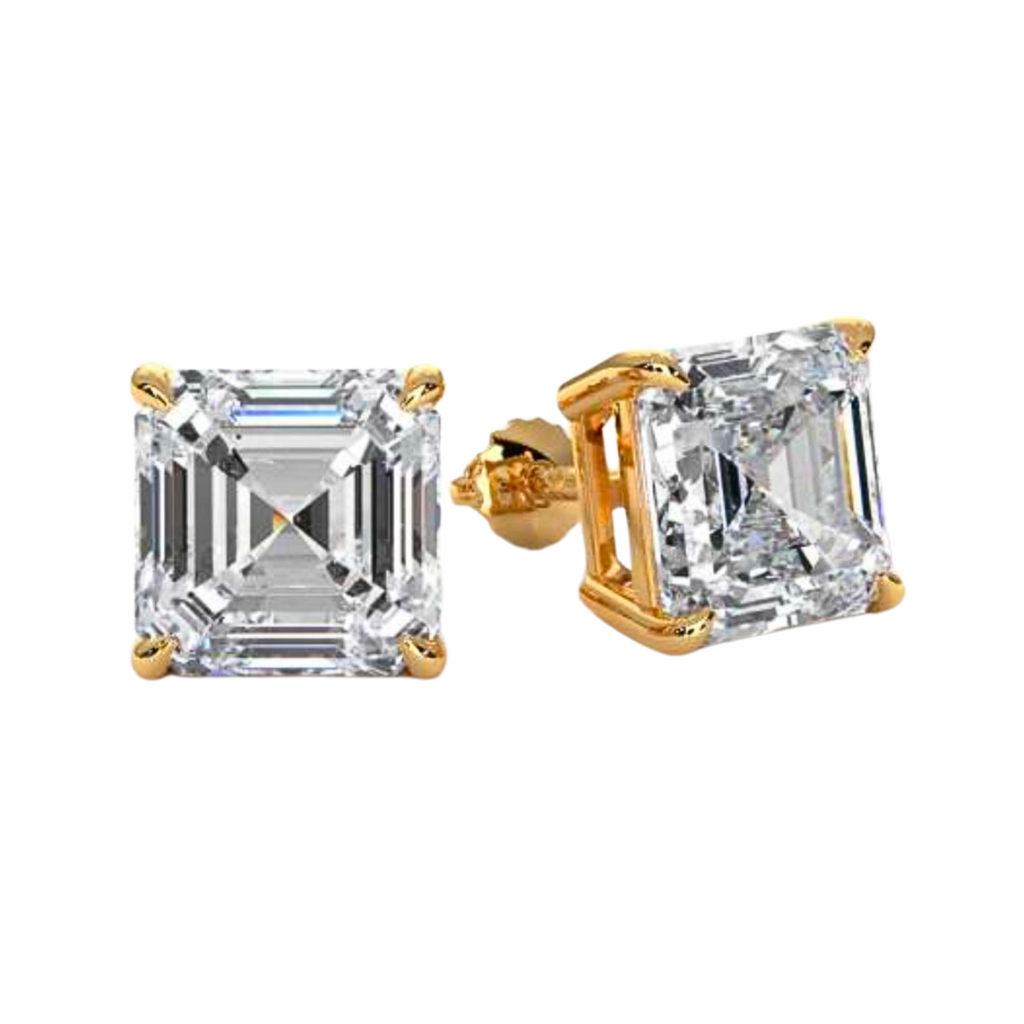 Lab-Grown Asscher Cut Diamond Stud Earrings