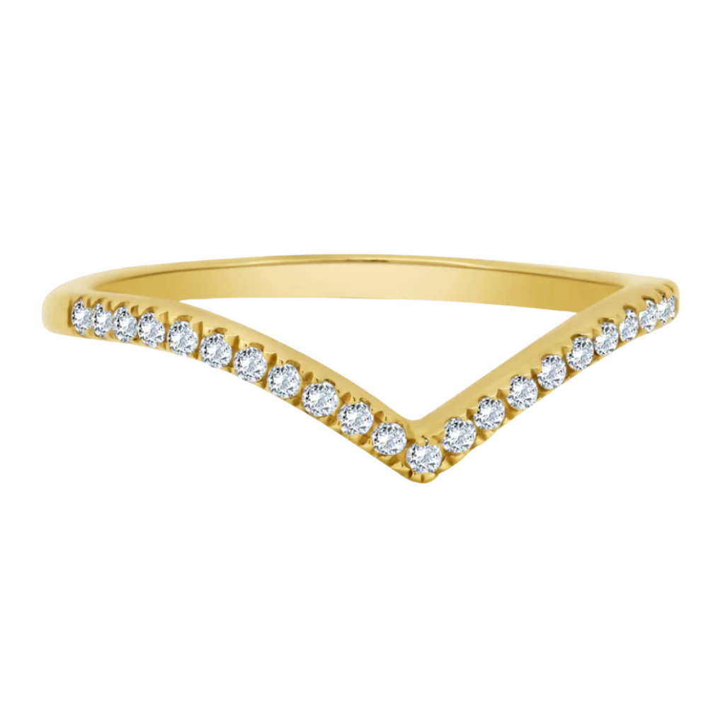 Stackable Curved Pave Band