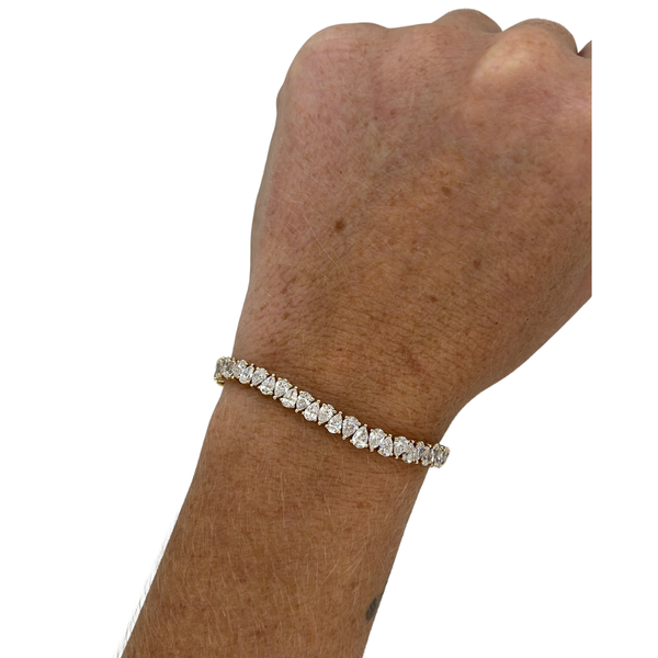 Lab-Grown N/S Alternating Pear Tennis Bracelet