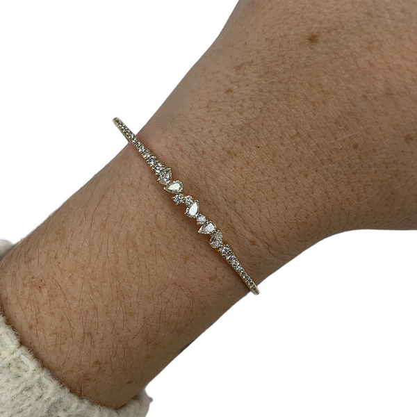 Offset Pear & Round Flexi Bangle
