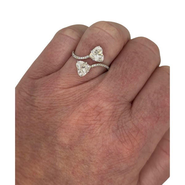 Lab-Grown Pave Heart Wrap Ring