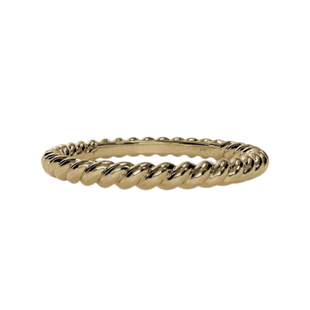 Rope Design Stackable Gold Band