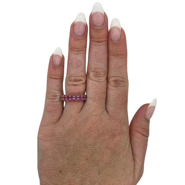 Oval Pink Sapphire Band