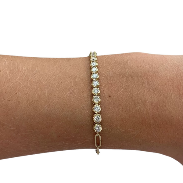 Diamond & Paperclip Tennis Paperclip Bracelet