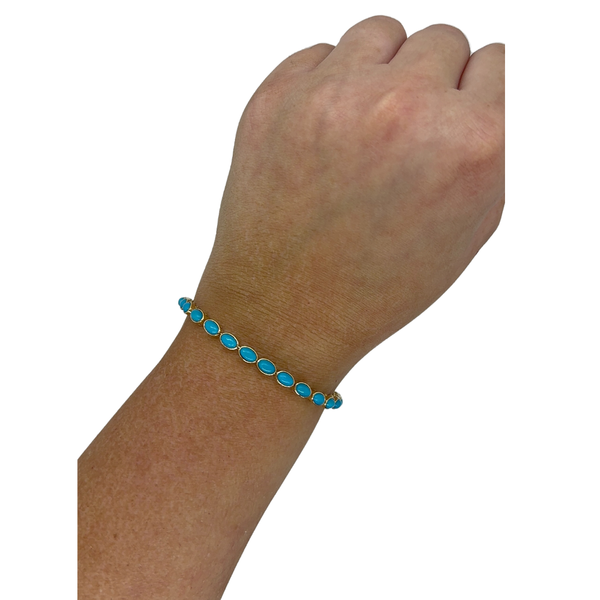 Oval Turquoise Tennis Bracelet