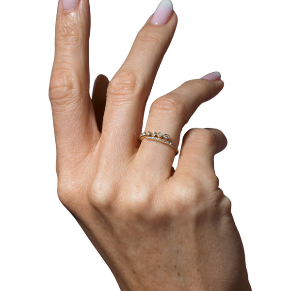 Bezel & Prong Set Wrap Ring