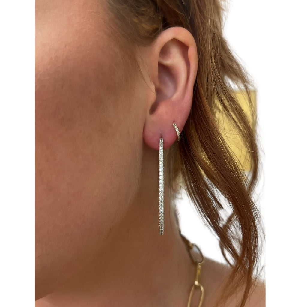 Round Inside Out 2.90 Ctw Diamond Hoops