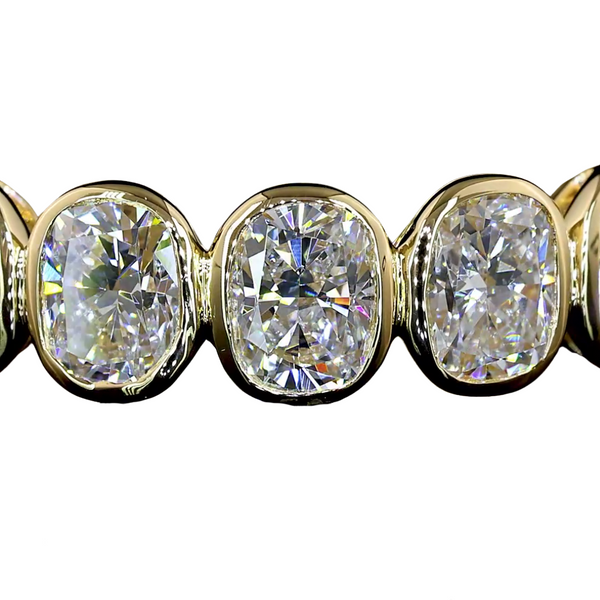 Lab-Grown Bezel Cushion Eternity Band