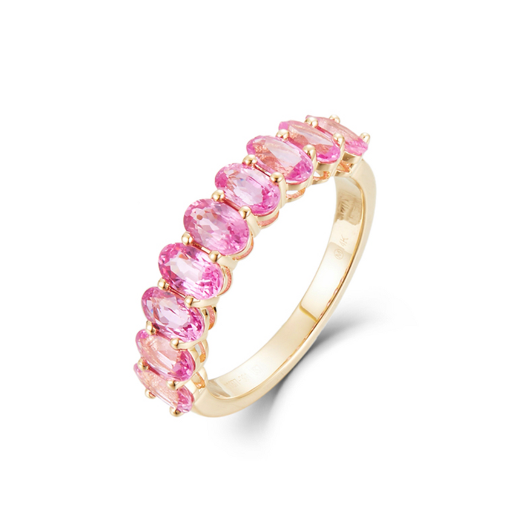 Oval Pink Sapphire Band