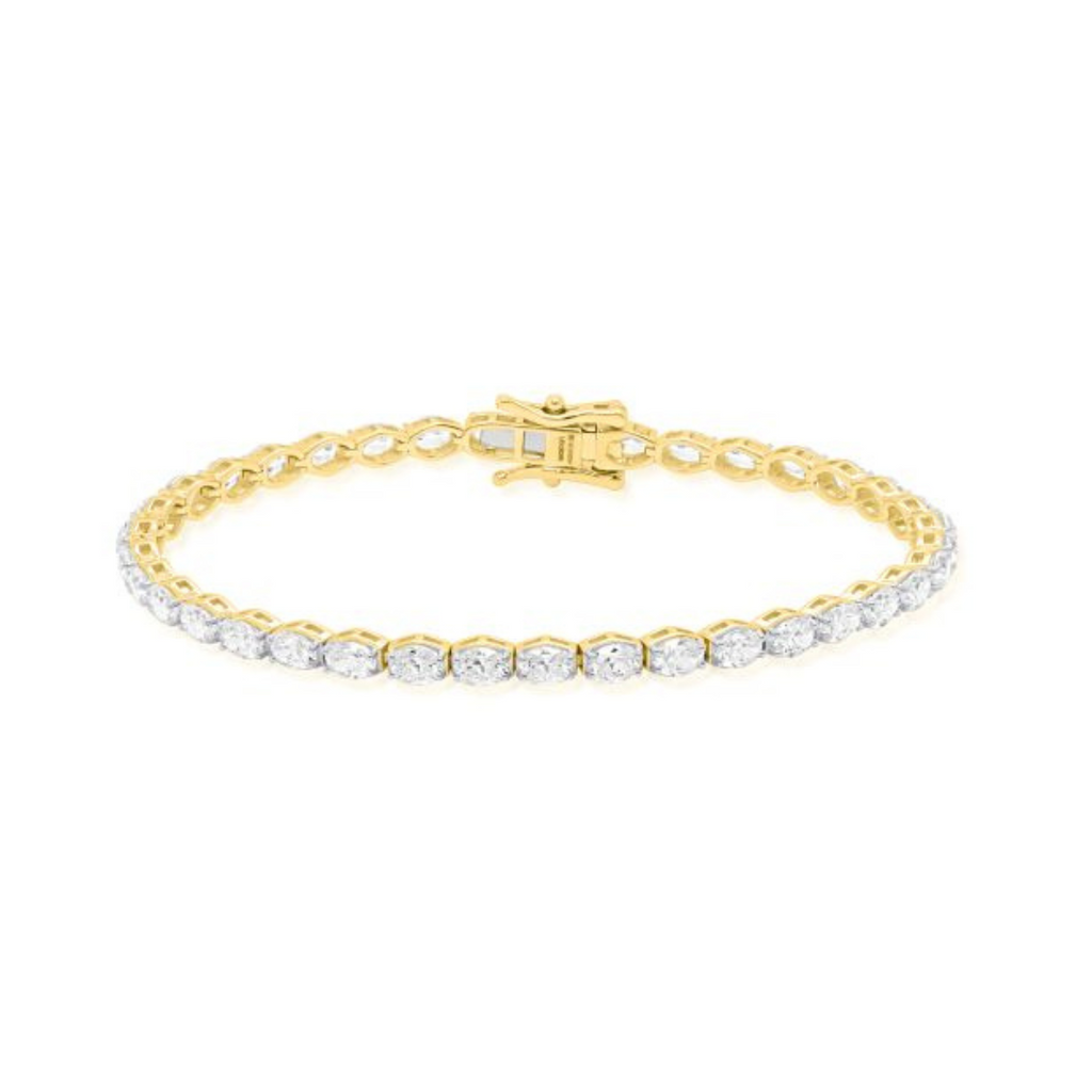 Lab-Grown E/W 6ctw Oval Tennis Bracelet