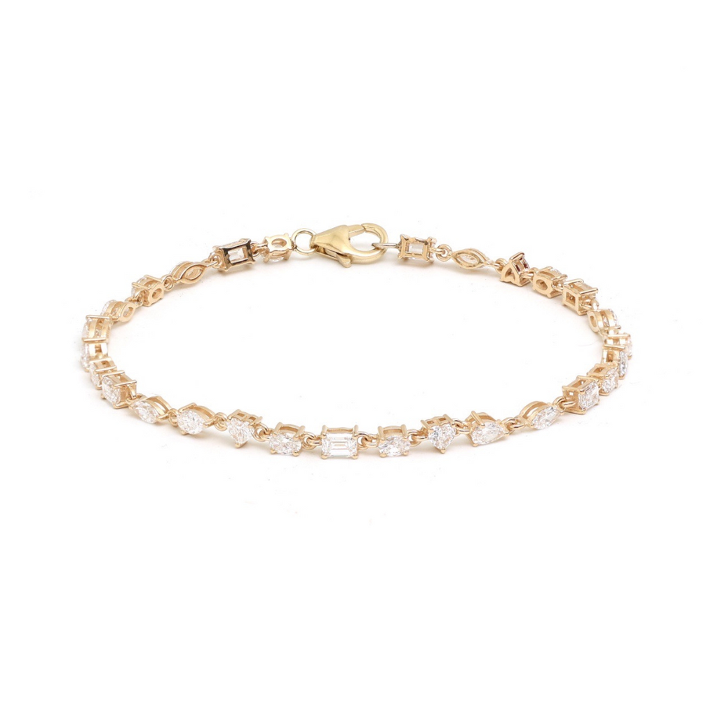 Lab-Grown Mixed Shape Chain Bracelet