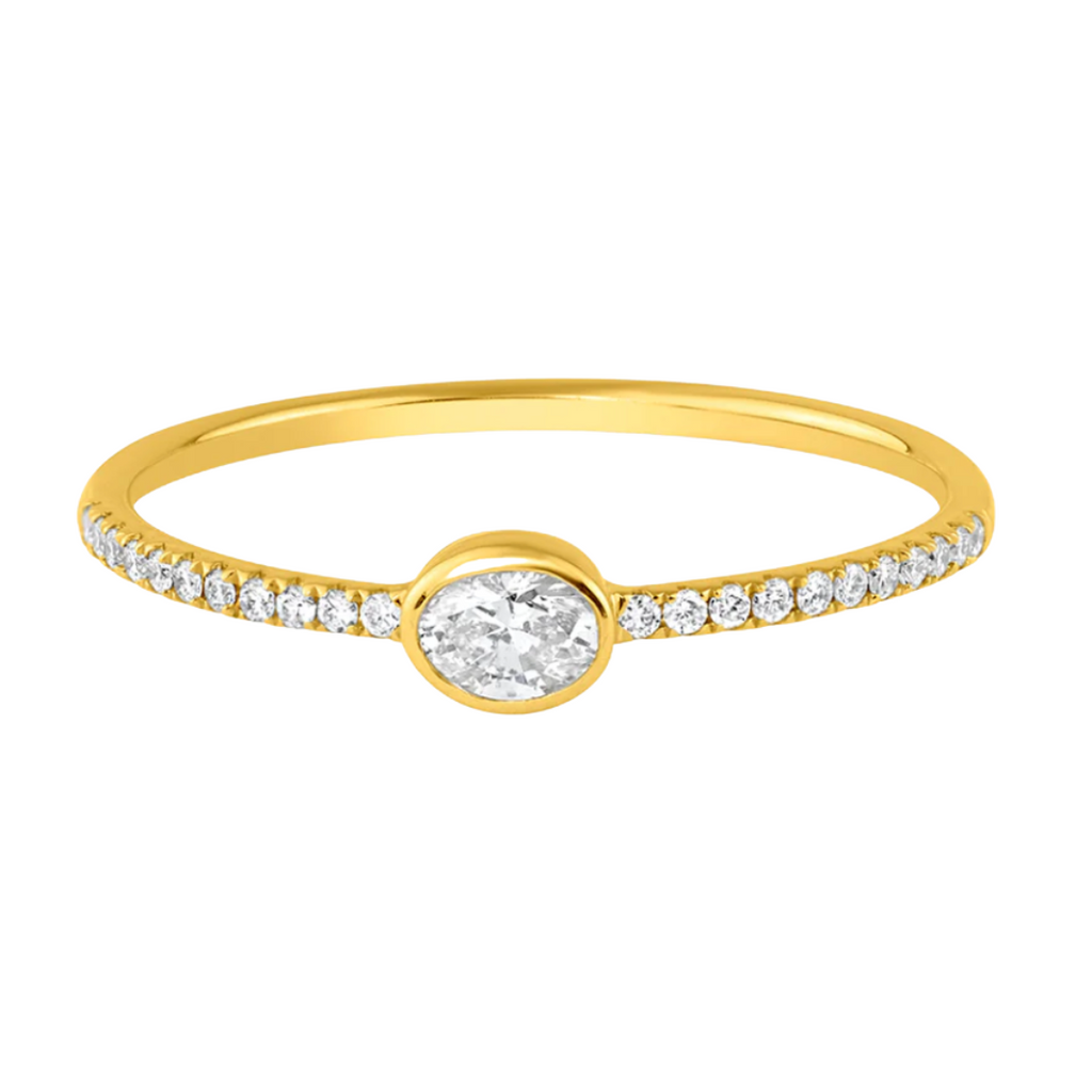 Pave Bezel Set Ring
