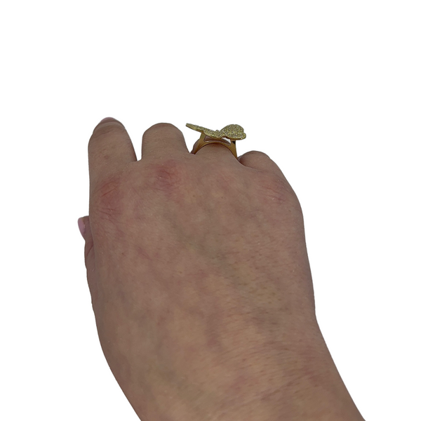 Pave Diamond Butterfly Statement Ring