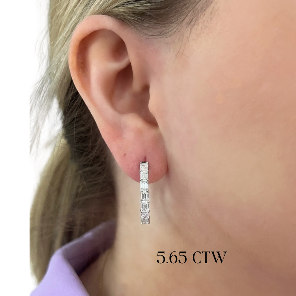 Lab-Grown Emerald Cut Inside Out Hoops