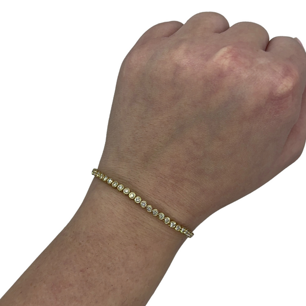 Mini Round Bezel Bolo Tennis Bracelet