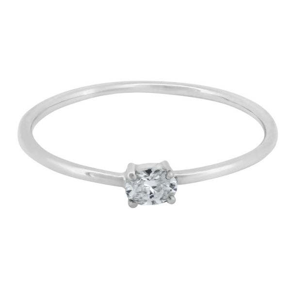 East/West Oval Dainty Ring