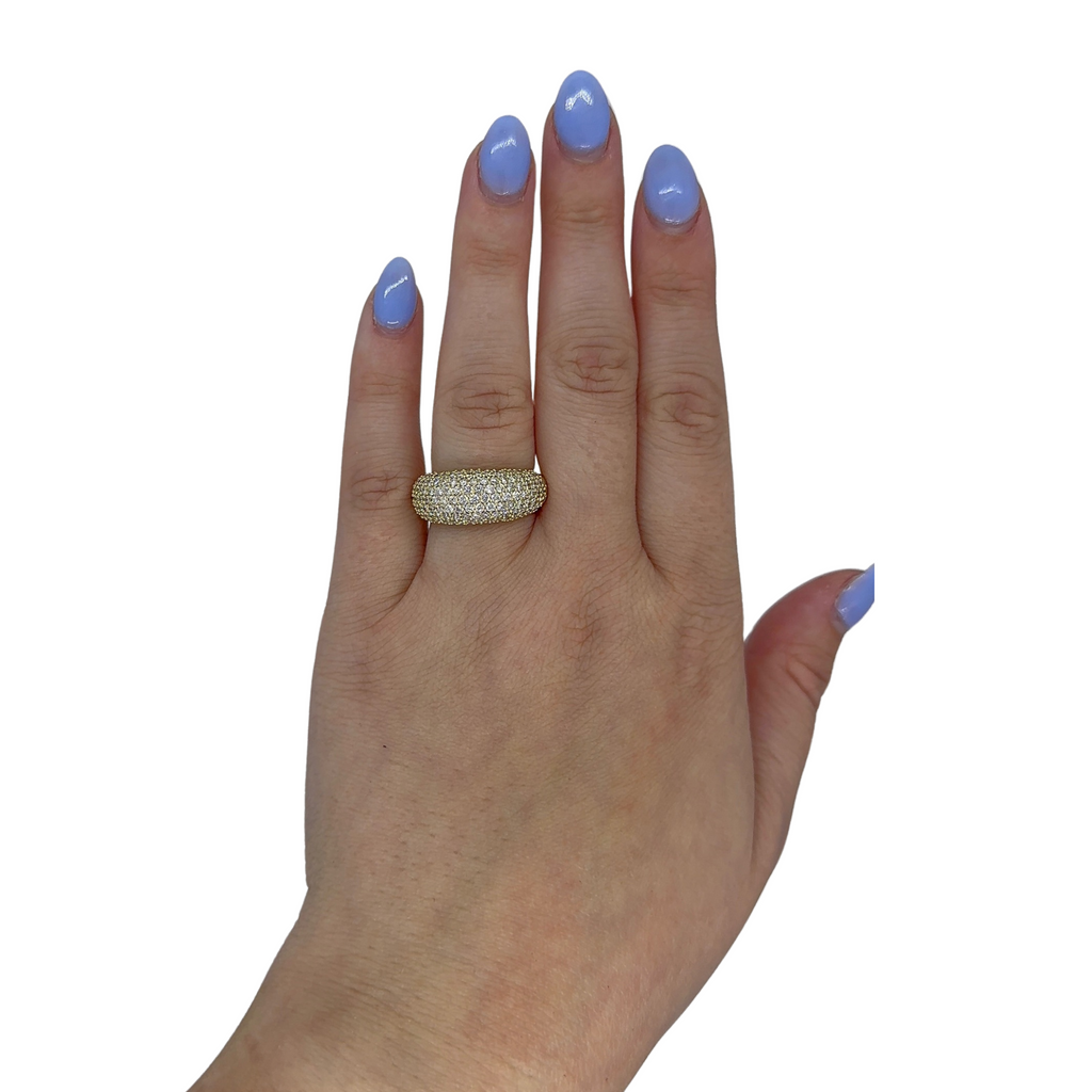 Lab-Grown Pave Dome Ring