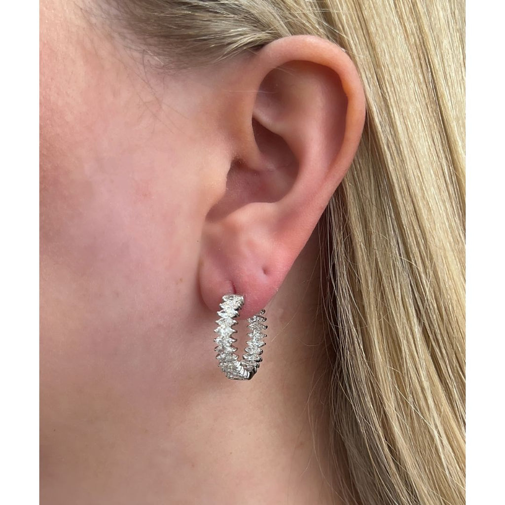 Lab-Grown Marquise Hoops