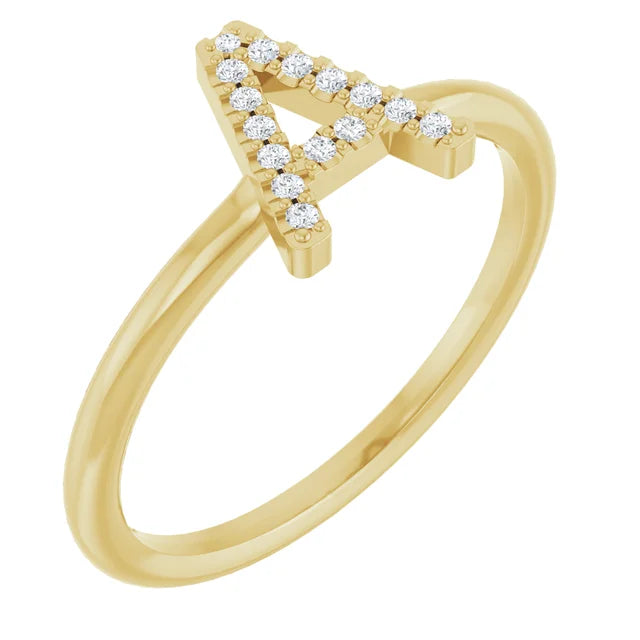 Diamond Inital Ring