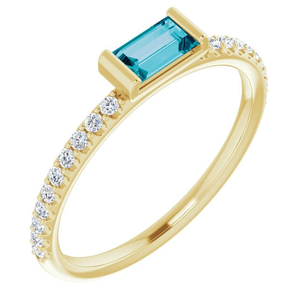 Gemstone & Diamond Stackable Ring