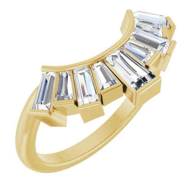 Lab-Grown Diamond Off-Set Baguette Contour Band