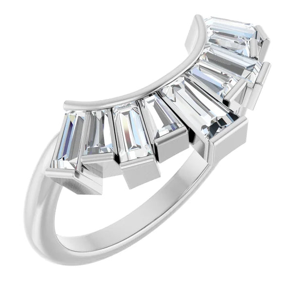 Lab-Grown Diamond Off-Set Baguette Contour Band