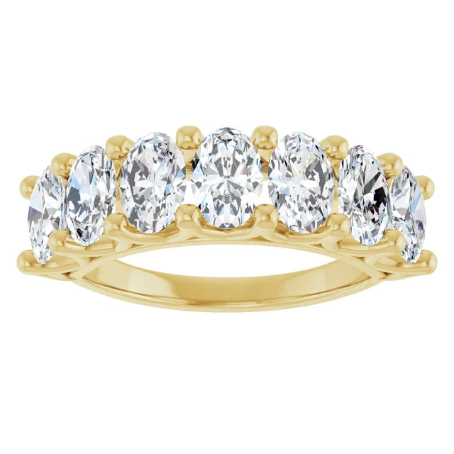 Lab-Grown 7 Stone Oval Cut Diamond Band