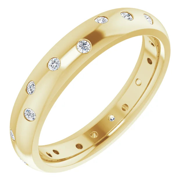 Round Scattered Accented 4mm Band