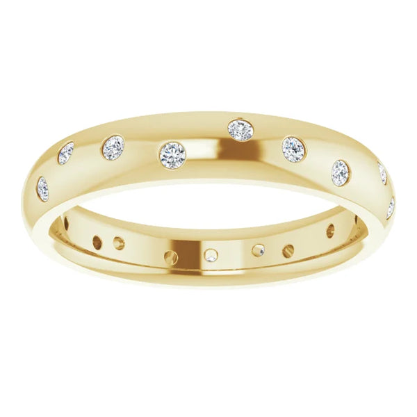 Round Scattered Accented 4mm Band
