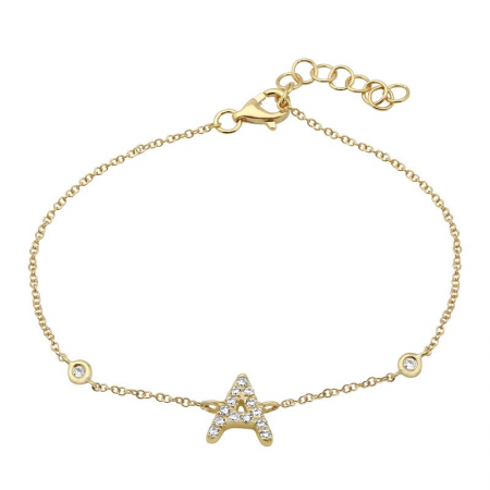 Dainty Diamond Initial Chain Bracelet