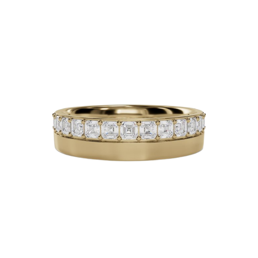 Prong Set Asscher Diamond Chunky Band