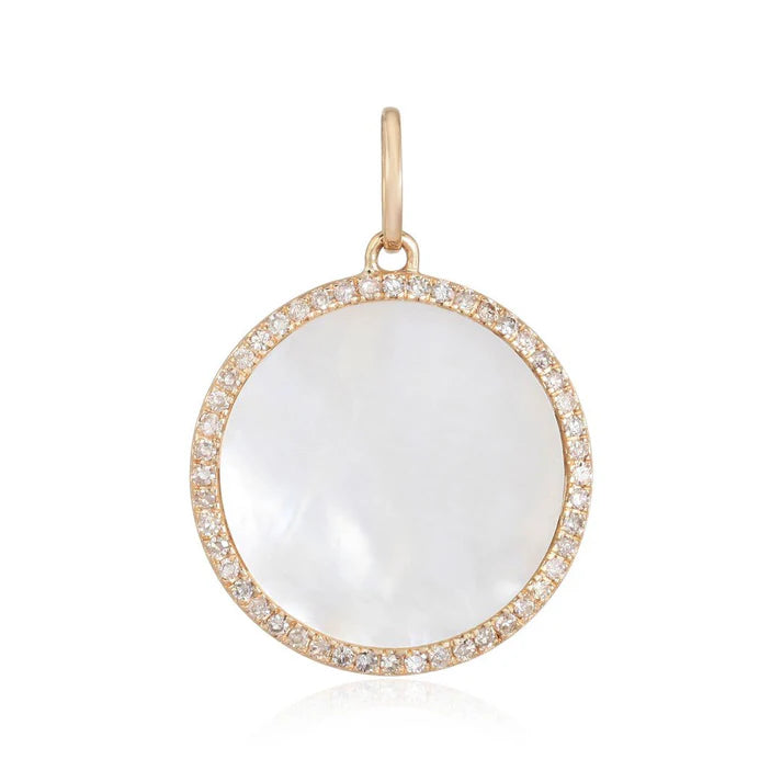 Diamond Halo Mother Of Pearl Charm