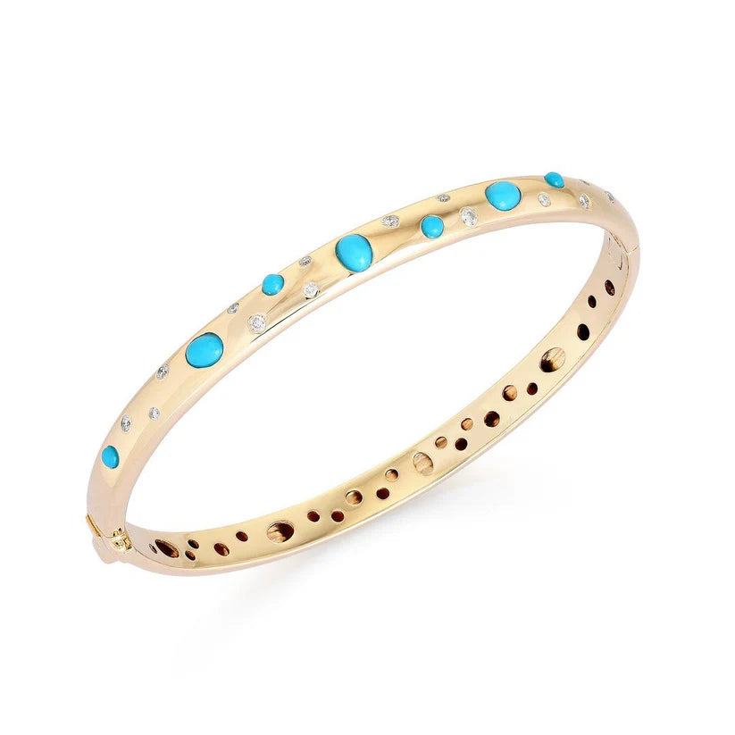 Gypsy Set Diamond & Turquoise Bangle