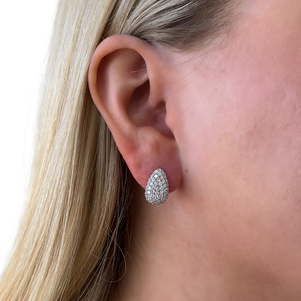 Lab-Grown Pave Teardrop Earrings