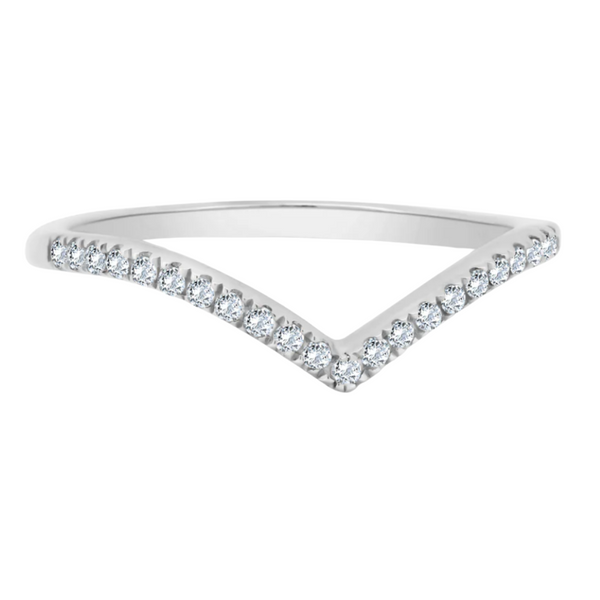 Stackable Curved Pave Band
