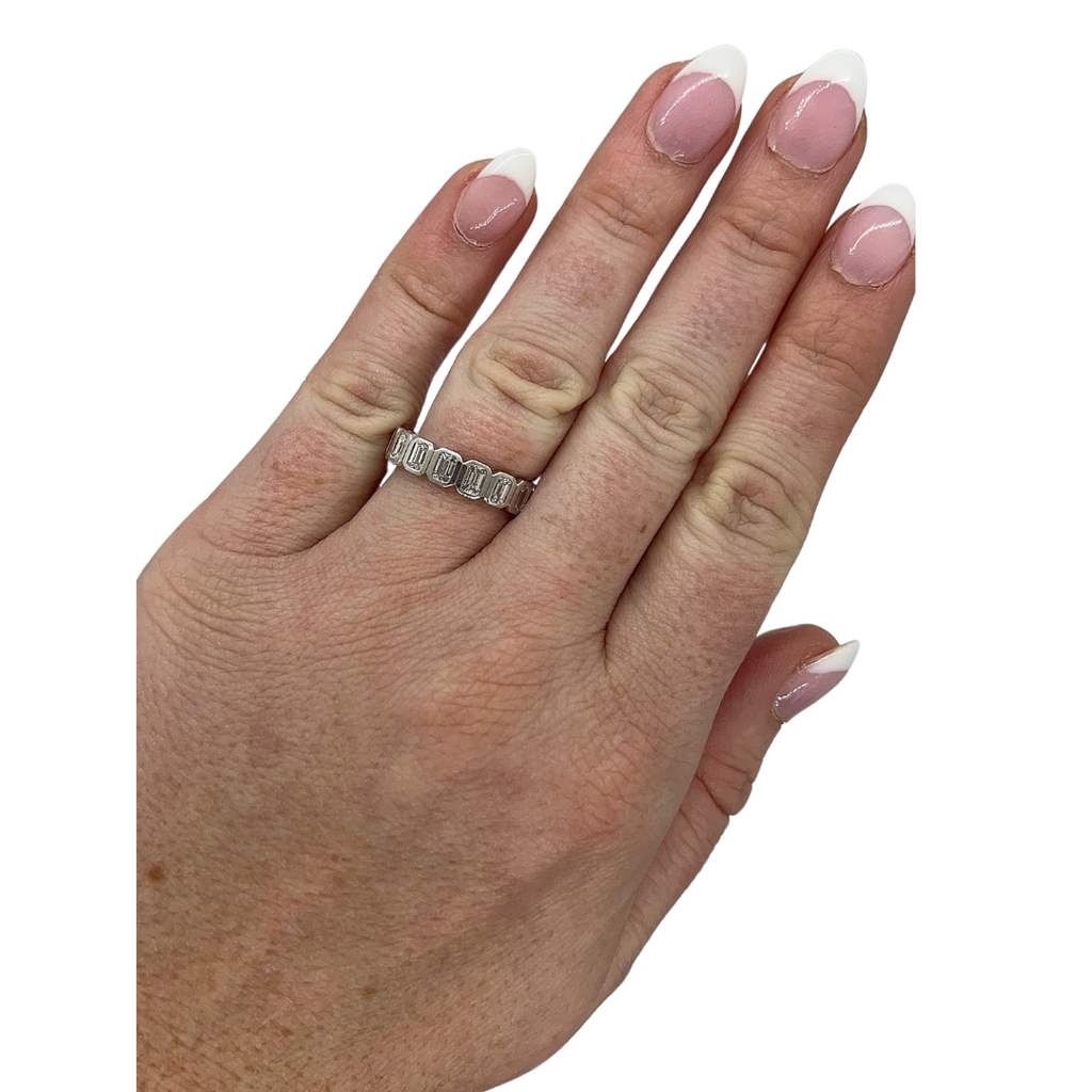 Bezel Set Emerald Cut Band