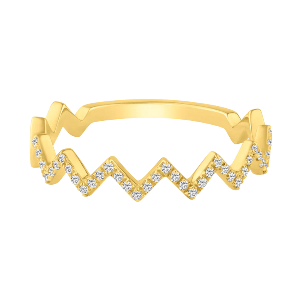 Dainty Pave Chevron Ring