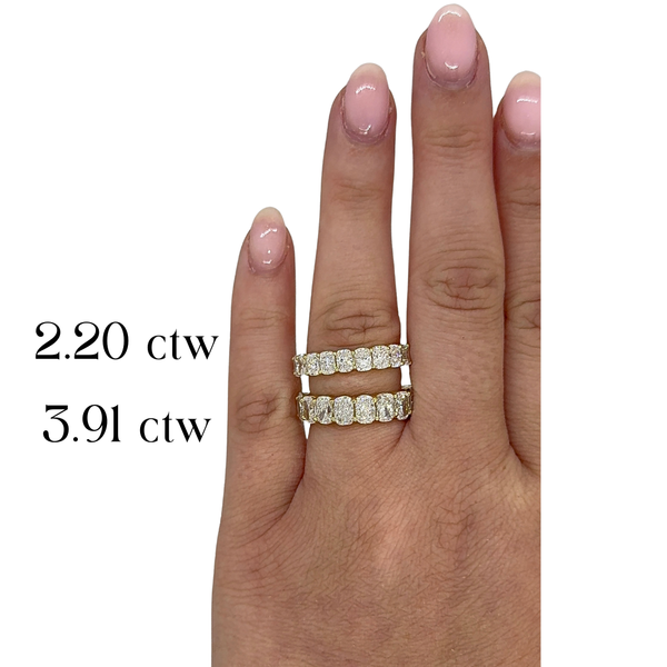Lab-Grown 11 Stone Elongated Cushion Band