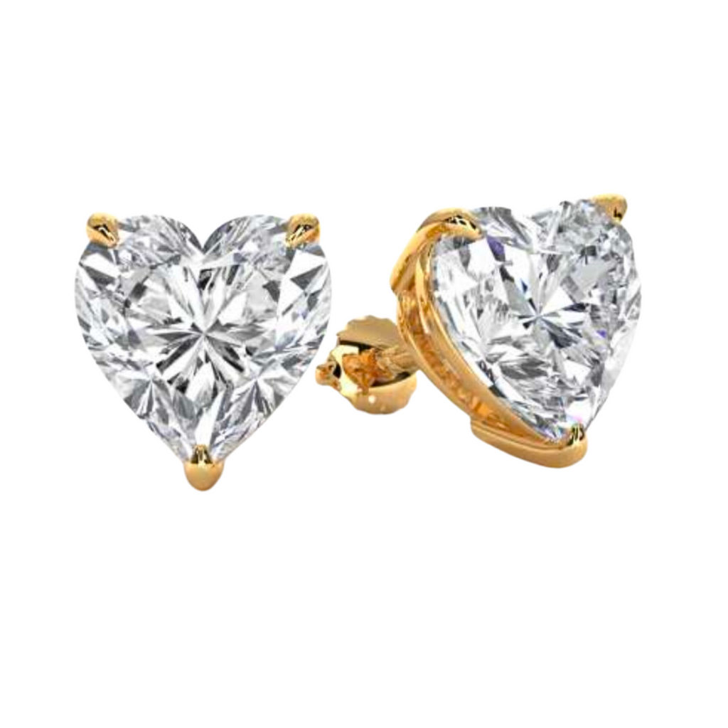 Lab-Grown Heart Shaped Diamond Stud Earrings