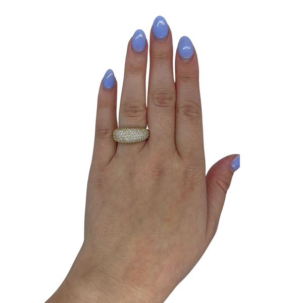 Lab-Grown Pave Dome Ring