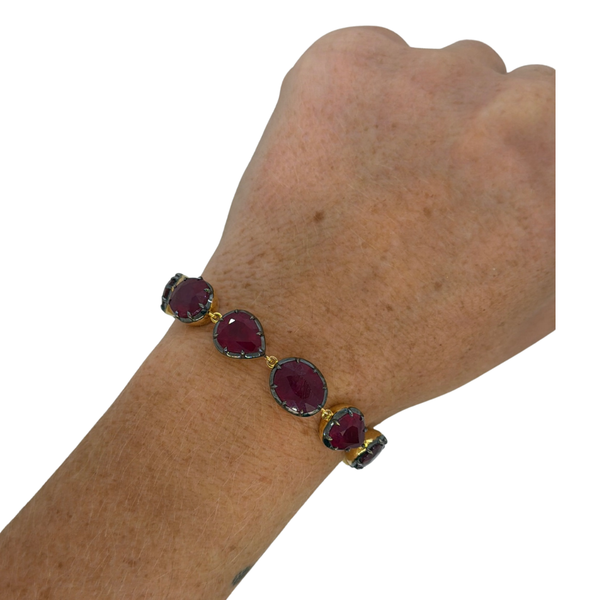 Jumbo Georgian Set Black Rhodium Ruby Bracelet