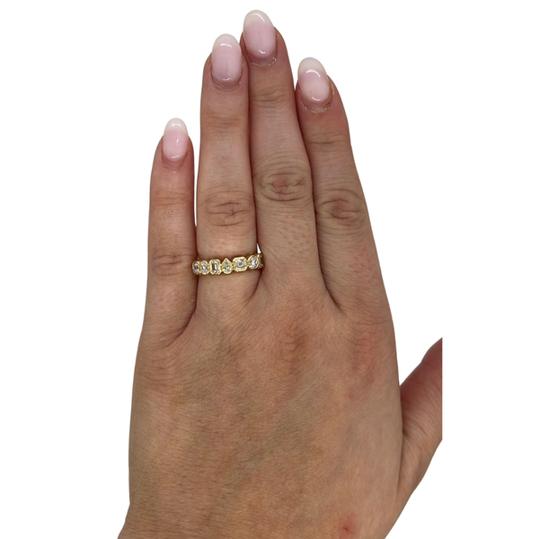 Lab-Grown Bezel Multi-Shape Band on hand