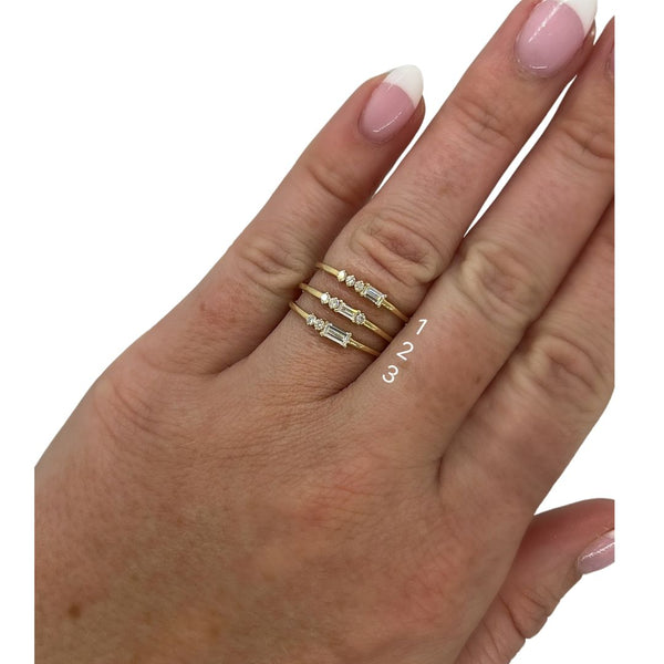 Lab-Grown Dainty Baguette Stackable Bands